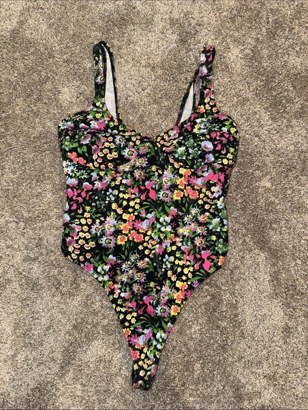 Urban Outfitters intimates Floral One-Piece thong bodysuit